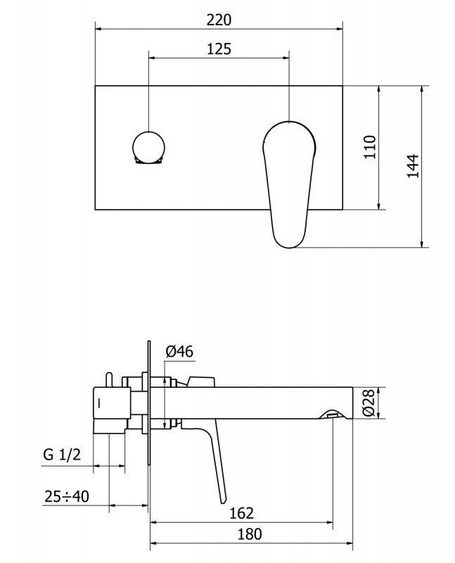 Встраиваемый смеситель CEZARES Peonia PEONIA-BLS2-01-W0