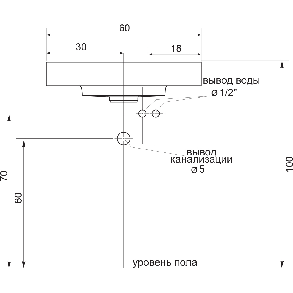 Раковина ЦВЕТ И СТИЛЬ Кулибинка 60