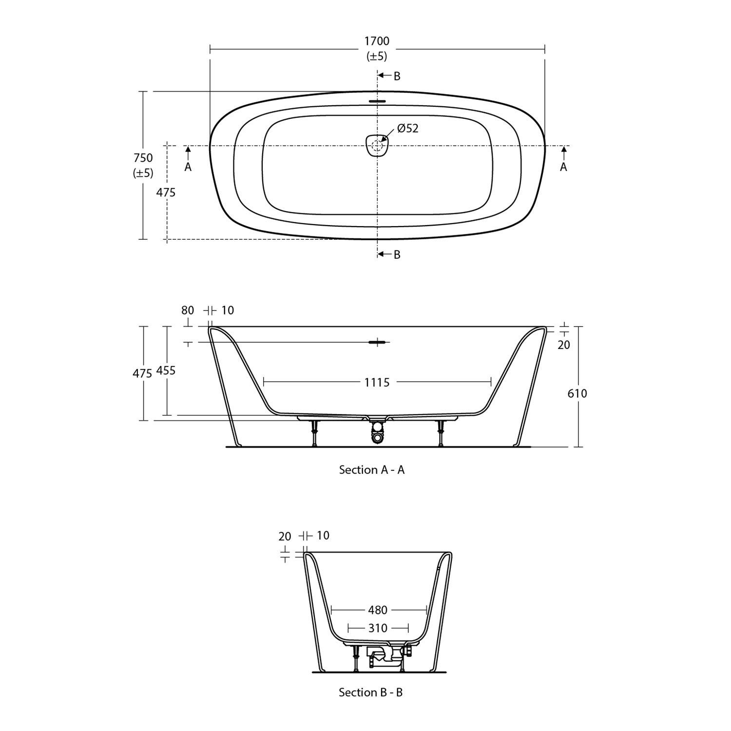 Акриловая ванна IDEAL STANDARD Dea 170x75