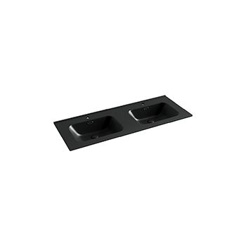 Раковина CERAMICANOVA Element 120 с двумя раковинами, черный матовый