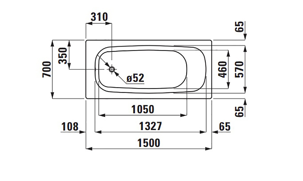 Ванна стальная LAUFEN Pro 150x70
