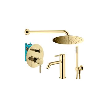 Душевой комплект PLUMBERIA Ixo KITXO18OR53 золото глянцевое