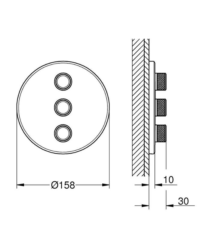 Встраиваемый смеситель GROHE Grohtherm SmartControl 29122000