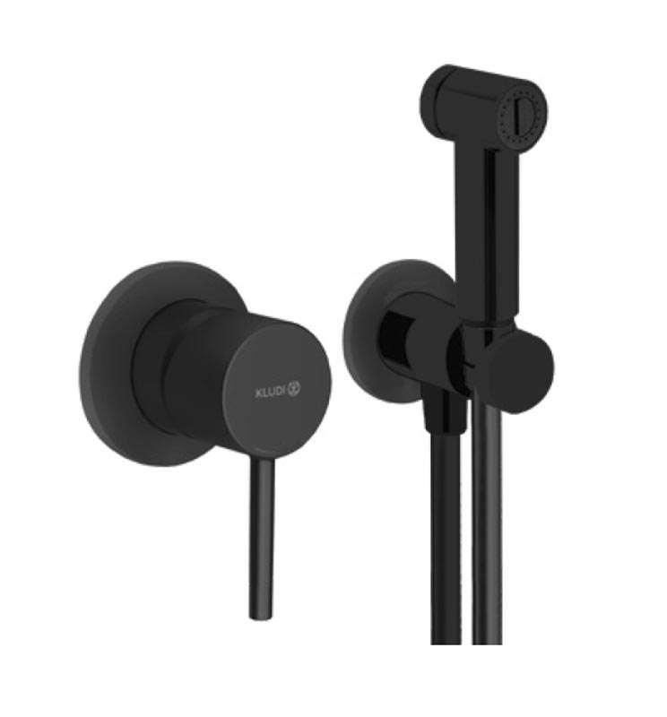 Гигиенический комплект KLUDI Bozz 389983976 черный матовый