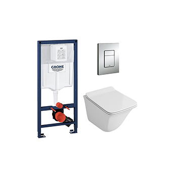 Комплект GROHE Rapid SL 38772001 + OWL Eter Ruta-H с сиденьем с микролифтом, клавиша хром