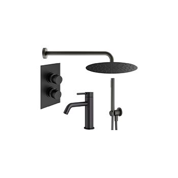 Душевой комплект PLUMBERIA Ixo KITXOT18QNO53 черный матовый