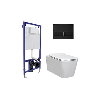 Комплект BERGES Novum 4000 + Floe с сиденьем с микролифтом, клавиша L5 soft touch черная матовая