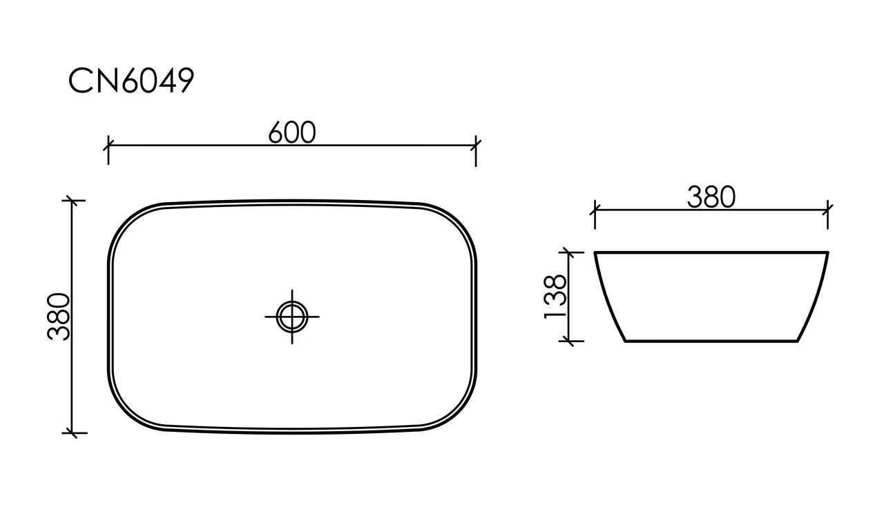 Раковина CERAMICANOVA Element CN6049MH 60 антрацит матовый