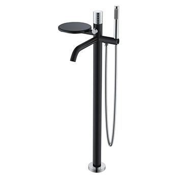 Смеситель для ванны BOHEME Stick ручка Diamond 129-BCR Black/Chrome