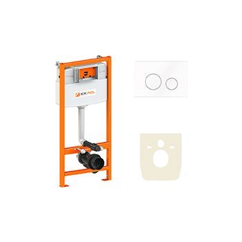 Инсталляция для унитазов KK-POL Premium SET/M500/110/K с кнопкой смыва M11 белый глянцевый