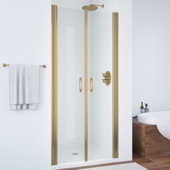Дверь в нишу VEGAS GLASS Е2Р Novo 85x190 профиль золото матовое