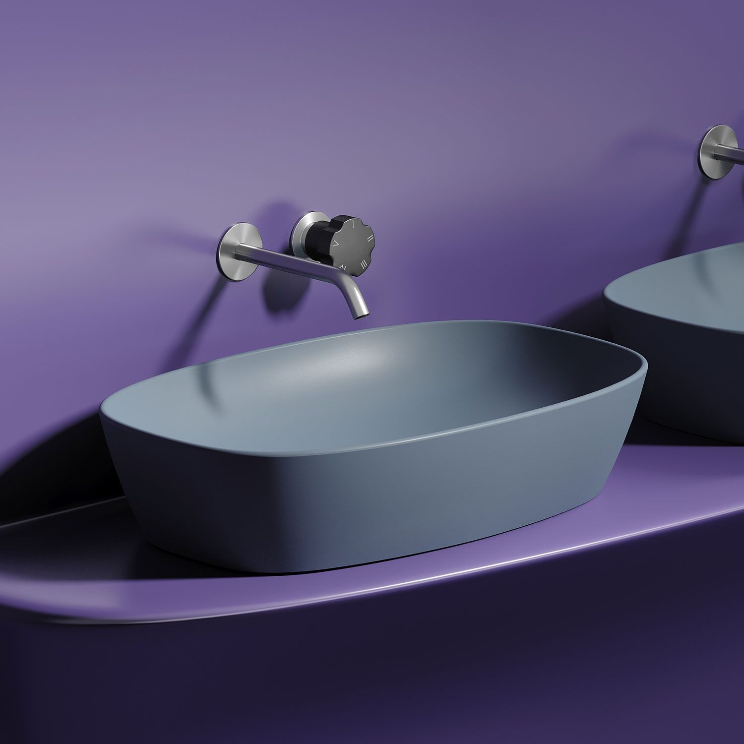 Раковина CERAMICANOVA Element CN6049MHL 60 серо-голубой матовый