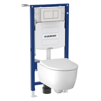 Комплект GEBERIT iCon сиденье с доводчиком, клавиша Sigma 30 белая матовая