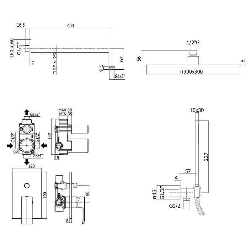 Душевой комплект PAFFONI Elle KITEL015CR/MKING