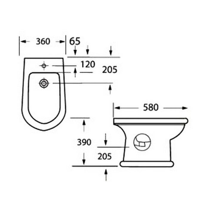 Биде напольное BELBAGNO Gala BB1078B