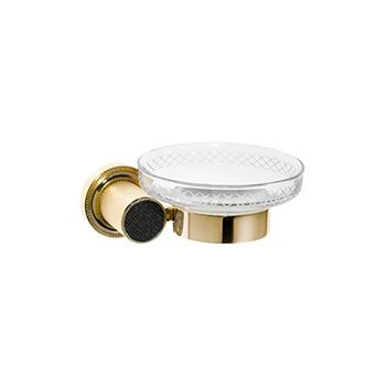 Мыльница BOHEME Royal Cristal 10923-G-B Gold/Black