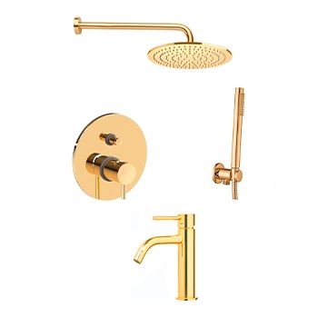 Душевой комплект PAFFONI Light KITLIG015HG071KING медовое золото глянец