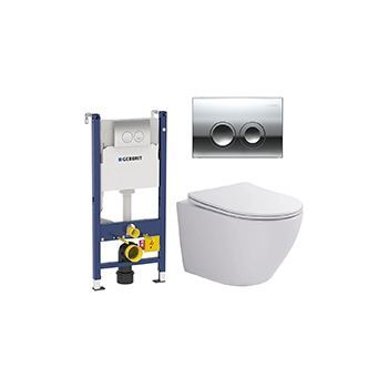 Комплект GEBERIT Duofix UP100 + TONI ARTI Russi с сиденьем с микролифтом, с кнопкой Delta 21