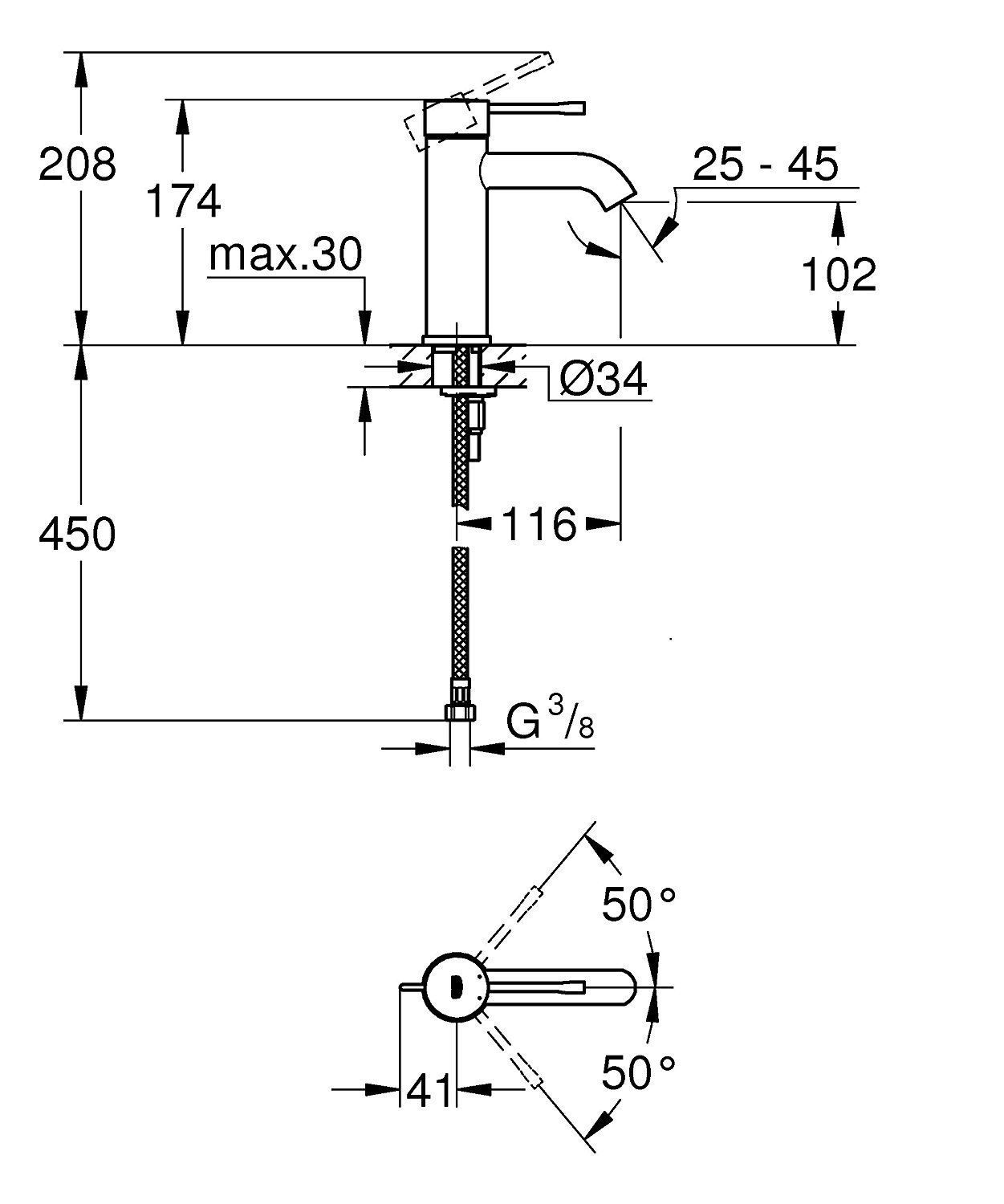 Смеситель для раковины GROHE Essence New 23590GN1