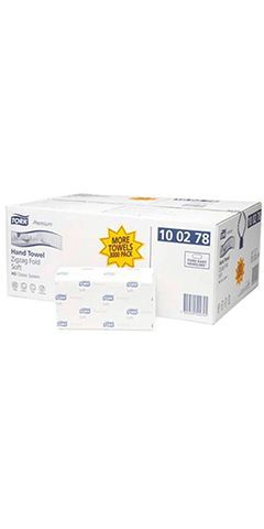 Tork листовые полотенца Singlefold сложения ZZ ультрамягкие 100278, в коробке 15 пачек