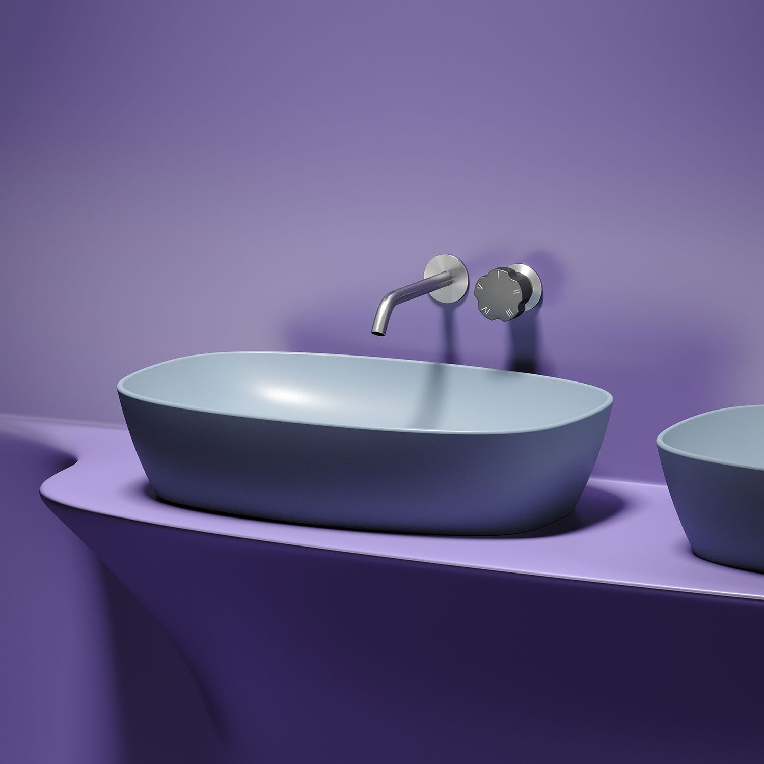 Раковина CERAMICANOVA Element CN6049MHL 60 серо-голубой матовый