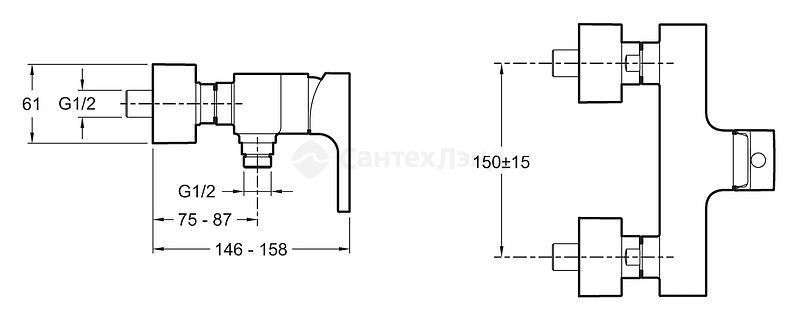 Смеситель для душа JACOB DELAFON Strayt E45371-CP