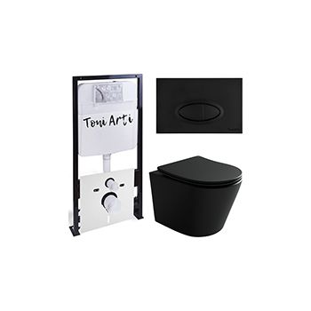 Комплект TONI ARTI TA-01 + CERAMICANOVA Balearic с сиденьем с микролифтом, с клавишей Freto TA-0054