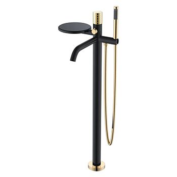 Смеситель для ванны BOHEME Stick ручка Diamond 129-BG Black/Gold