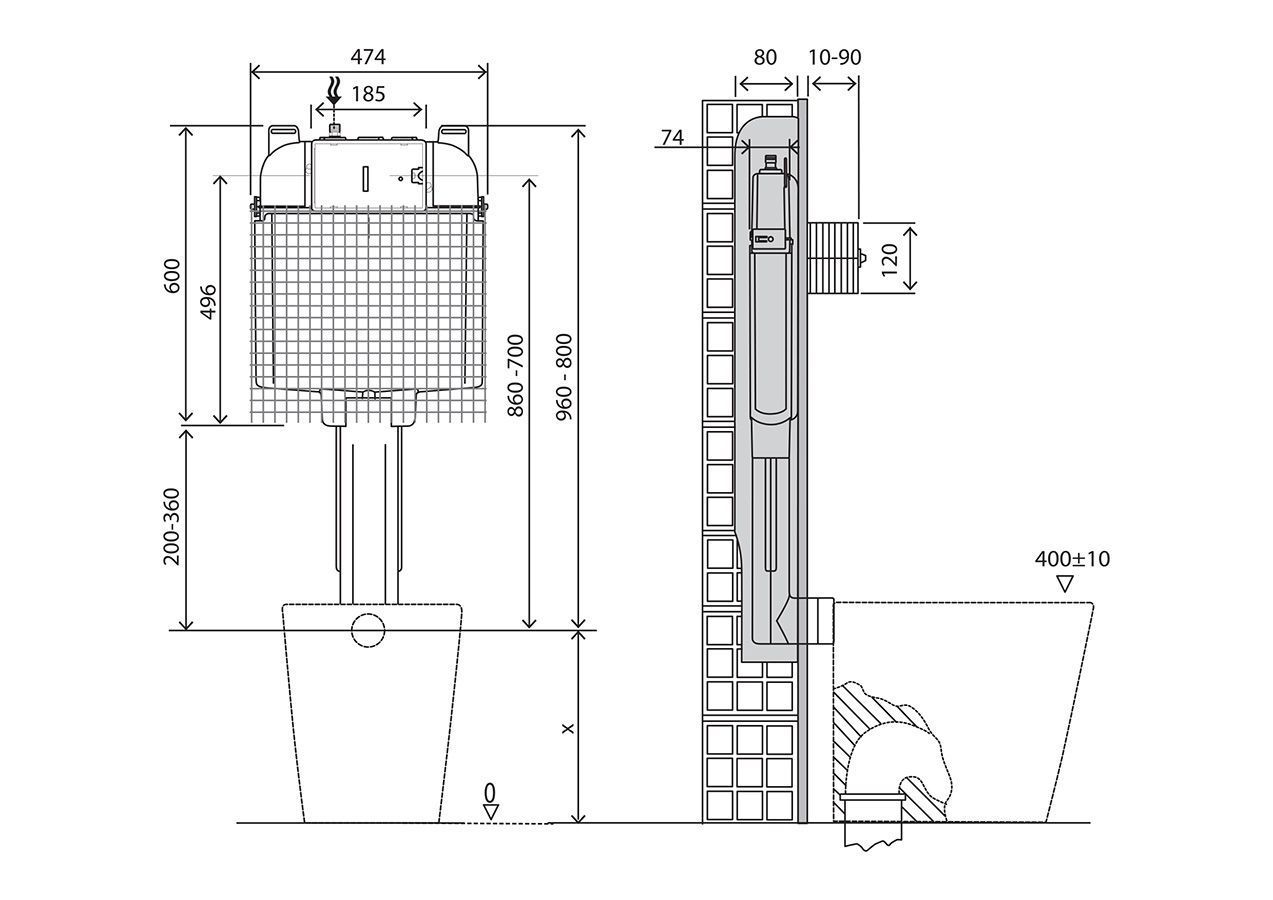 Смывной бачок скрытого монтажа BELBAGNO BB025-CS