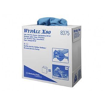 Протирочные салфетки KIMBERLY-CLARK WypAll Х80 универсальные, в упаковке 5 пачек, синие