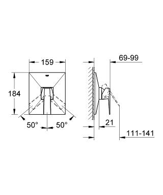 Встраиваемый смеситель GROHE Allure Brilliant 19789000