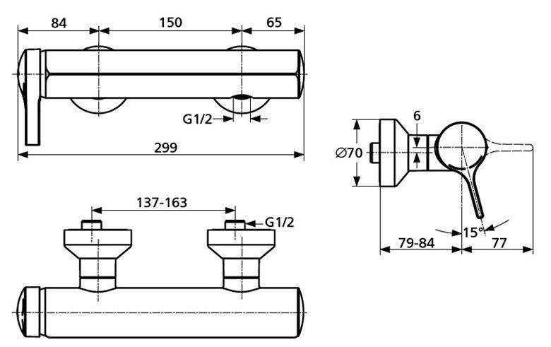 Смеситель для душа IDEAL STANDARD Меланж A4269AA