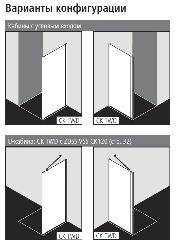 Неподвижная стенка KERMI Cada XS 120x200