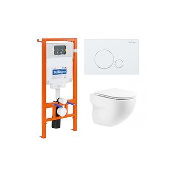 Комплект BELBAGNO BB002-80 + Onda с сиденьем с микролифтом, кнопка белая