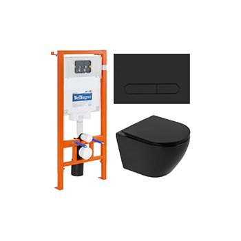 Комплект BELBAGNO BB002-80 + Colorato с сиденьем с микролифтом, кнопка черный мат
