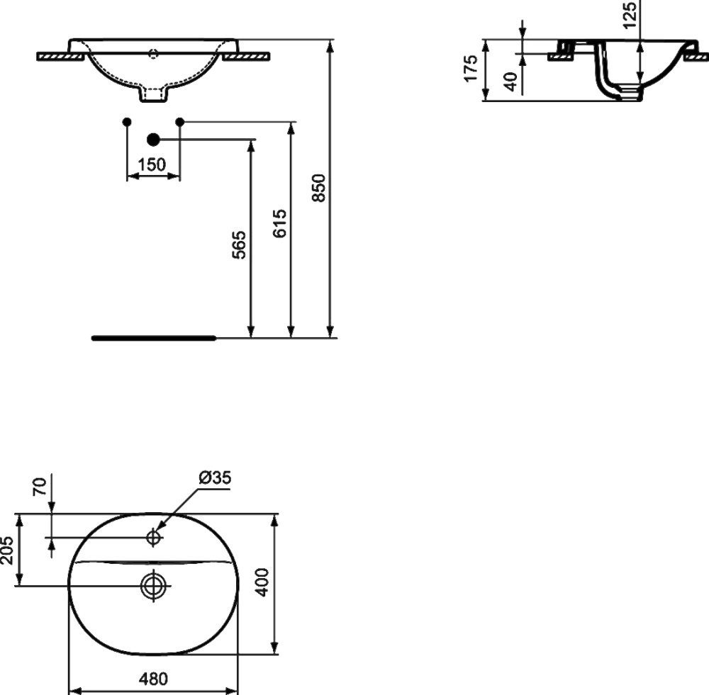 Раковина IDEAL STANDARD Connect 48