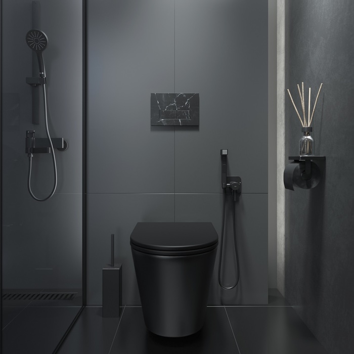 Кнопка смыва IDDIS Unisteel ONX01B0i77 черный мрамор