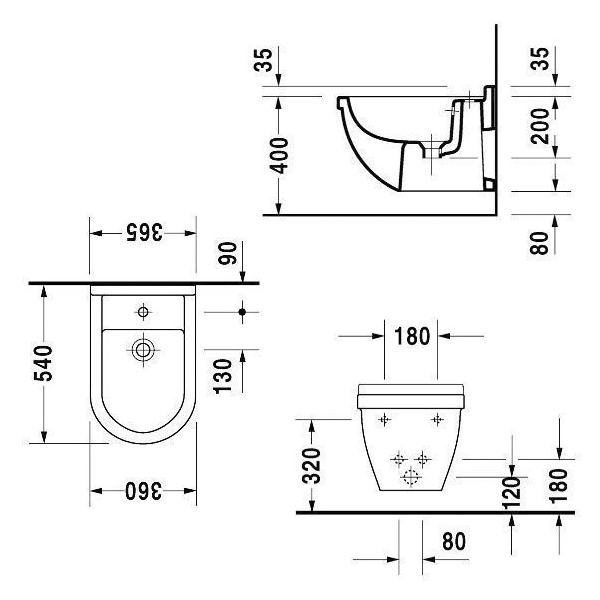 Биде подвесное DURAVIT Starck 2230150000