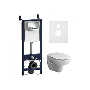 Комплект AM.PM + Sense FlashClean с сиденьем с микролифтом, клавиша хром глянец