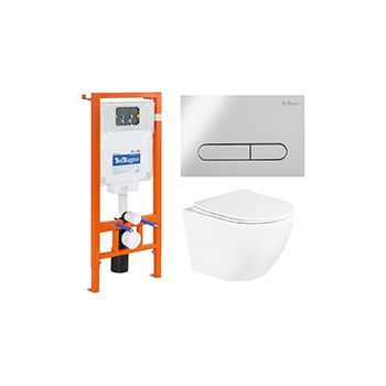 Комплект BELBAGNO BB002-80 + Uno с сиденьем с микролифтом, кнопка хром глянец