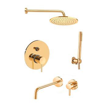 Душевой комплект PAFFONI Light KITLIG015HG006KING медовое золото глянец