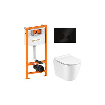Комплект KK-POL Premium + Teja с сиденьем с микролифтом, клавиша M11 черный матовый
