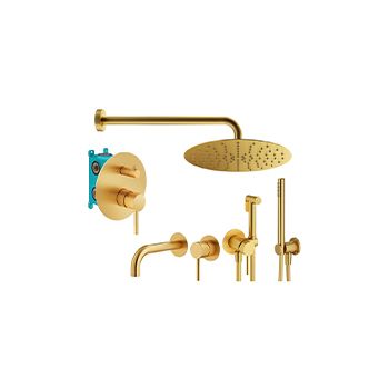 Душевой комплект PLUMBERIA Ixo KITZXO18OB210 золото брашированное