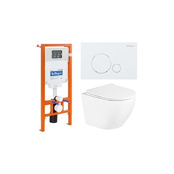 Комплект BELBAGNO BB002-80 + Uno с сиденьем с микролифтом, кнопка белая