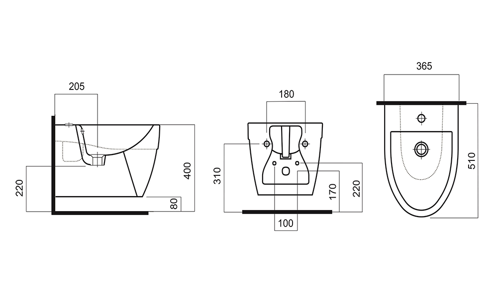 Биде подвесное AM.PM Bliss L C533411WH