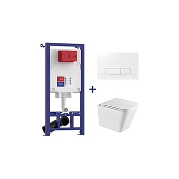 Комплект LEMARK Peneda + Florex 100804418 с сиденьем с микролифтом, с белой кнопкой