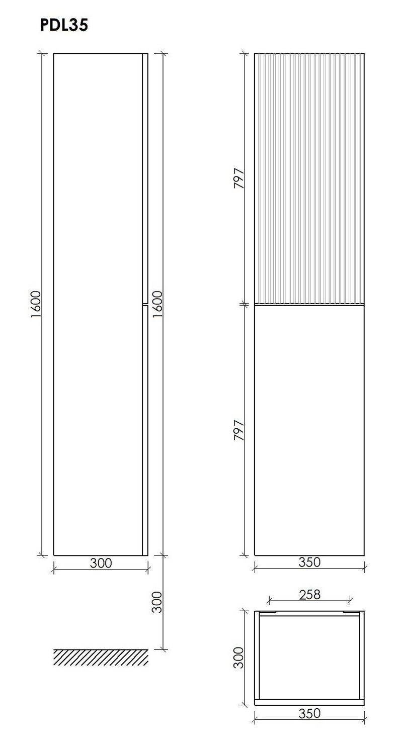 Пенал SANCOS Delta 35 дуб красный/графит