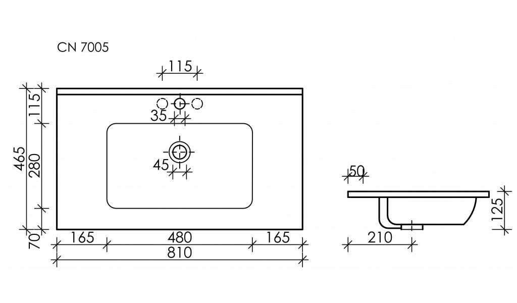 Раковина CERAMICANOVA Element 80 CN7005