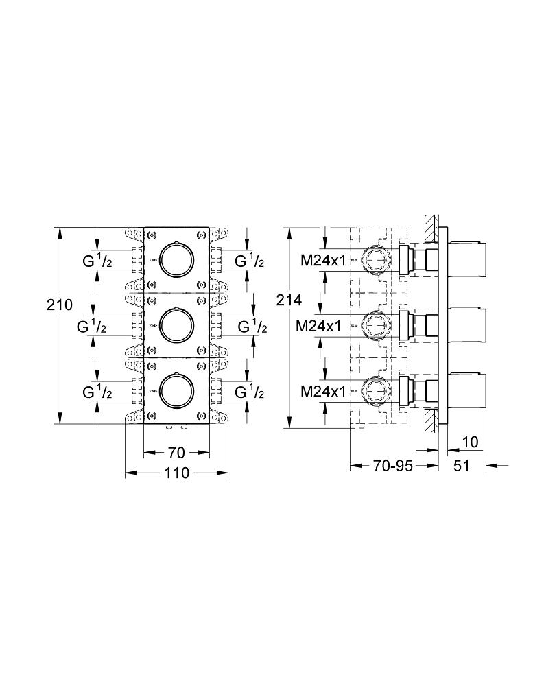 Запорный вентиль GROHE Grohtherm F 27625000
