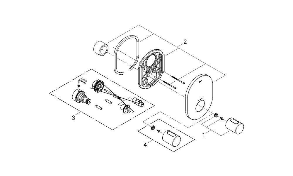 Встраиваемый смеситель GROHE 3000 Cosmopolitan 19469000